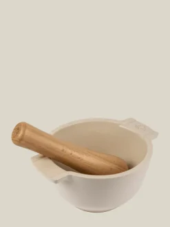 Clearance Appolia Ceramic mortar in ecru color, with beechwood pestle Mortar|Speciality Bakeware