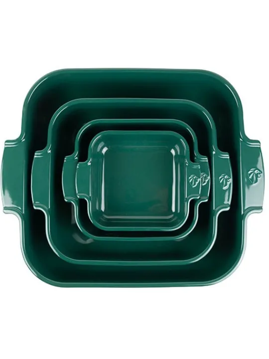 Outlet Appolia Individual ceramic square baking dish in forest green, 18cm Speciality Bakeware|Individual Dishes