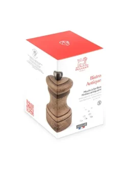 Clearance Bistro antique Manual salt mill in aged wood, 10cm Salt|Salt Mills