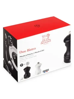 Store Bistro Duo of manual beechwood salt and pepper mills in and white, 10cm Salt|Salt & Pepper Mill Sets