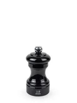 Fashion Bistro Manual wooden pepper mill in black gloss, 10cm For Under £50|Pepper