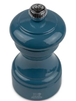 Clearance Bistro Manual wooden pepper mill in pacific blue gloss, 10cm For Under £50|For The Foodie