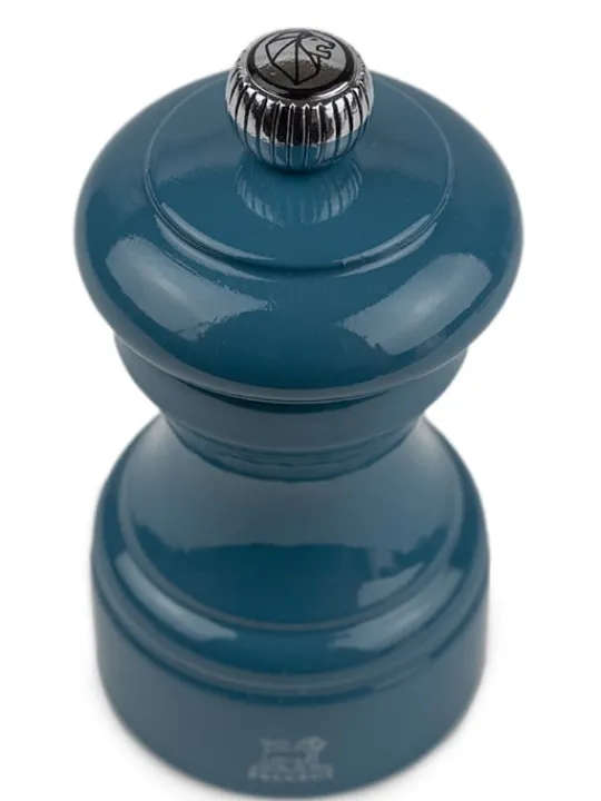 Clearance Bistro Manual wooden pepper mill in pacific blue gloss, 10cm For Under £50|For The Foodie
