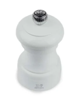 Cheap Bistro Manual wooden pepper mill in pearl grey gloss, 10cm For Under £50|Pepper
