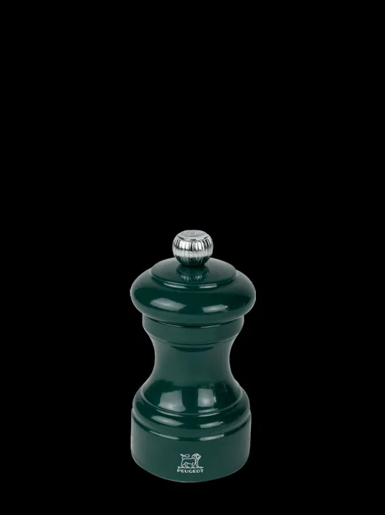 Outlet Bistro Manual wooden salt mill in forest green gloss, 10cm Salt|Salt Mills