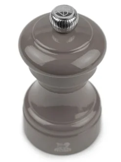 Fashion Bistro Manual wooden salt mill in taupe grey gloss, 10cm Salt|Salt Mills