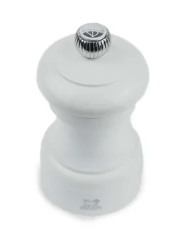 Hot Bistro Manual wooden salt mill in pearl grey gloss, 10cm Salt|Salt Mills