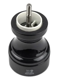 Outlet Bistro Manual wooden salt mill in black gloss, 10cm Salt|Salt Mills