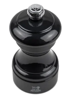 Outlet Bistro Manual wooden salt mill in black gloss, 10cm Salt|Salt Mills
