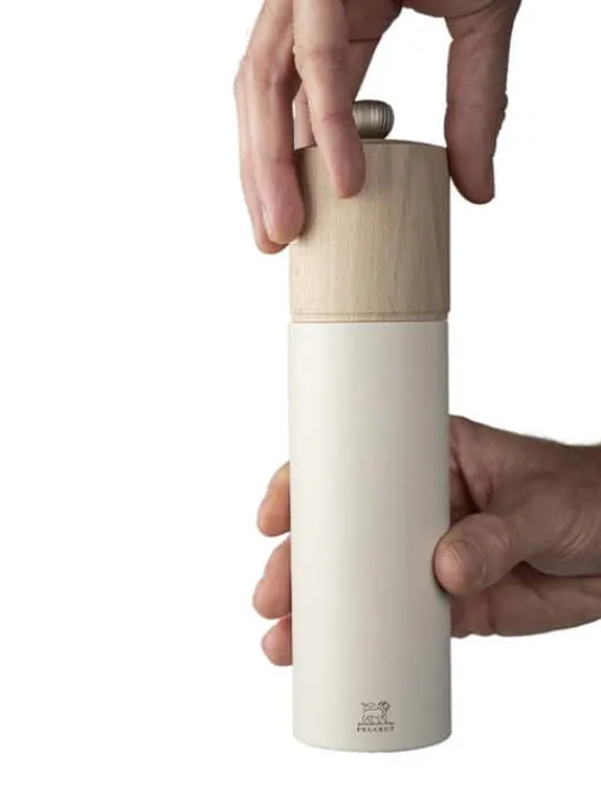 Best Boreal Manual beech wood salt mill in feather white, 21cm Salt|Salt Mills