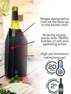 Cheap Bubbles Gift box – frizz cooling sleeve grey finish and line carbon champagne stopper For The Bar Tender|Wine And Champagne Accessories