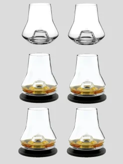 Clearance Collection of whisky tasting glasses 15% off when you buy our bundle of 4 whisky tasting glasses with coordinating cooling bases and an additional 2 whisky glasses Tasting Glasses