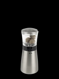 Shop Daman Manual nutmeg mill in stainless steel and acrylic with magnetic cover 15cm For The Foodie|Speciality Spice Mills