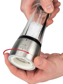 Clearance Daman U'select manual salt mill in acrylic & stainless steel, 16cm Salt|Salt Mills