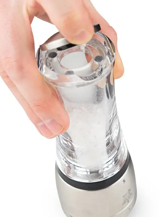 Fashion Daman U’select manual salt mill, acrylic and stainless steel, 21 cm Salt|Salt Mills