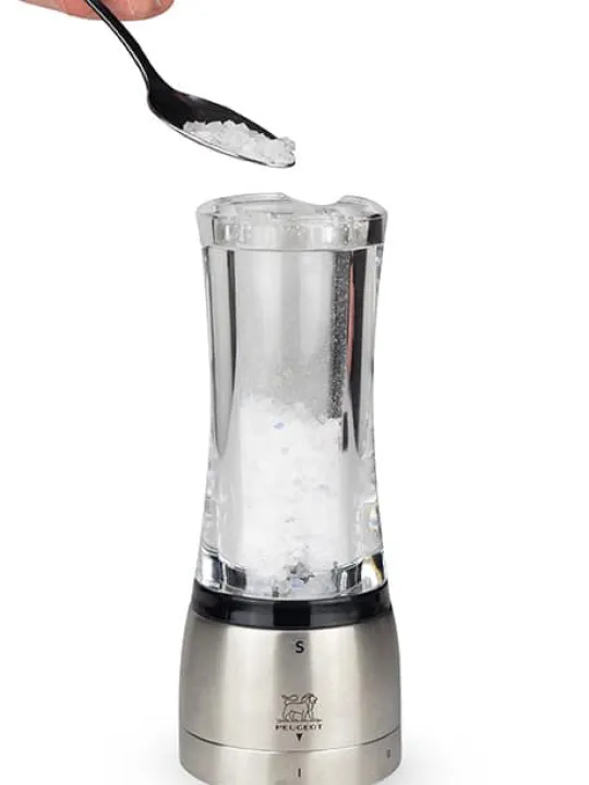 Fashion Daman U’select manual salt mill, acrylic and stainless steel, 21 cm Salt|Salt Mills