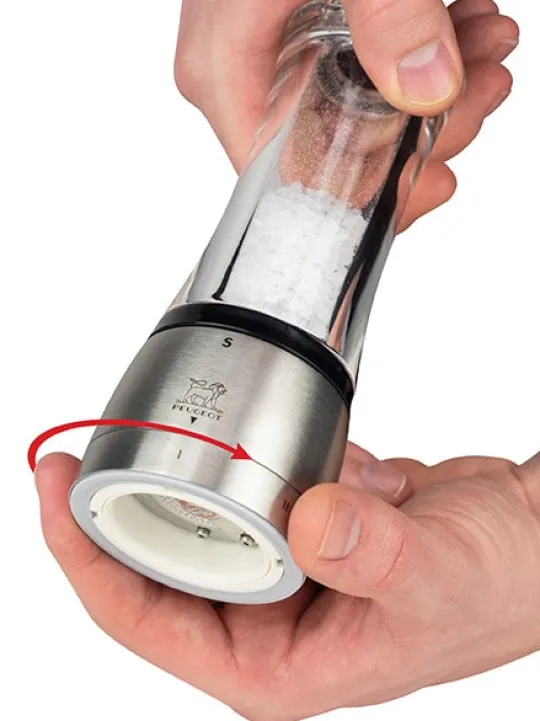 Fashion Daman U’select manual salt mill, acrylic and stainless steel, 21 cm Salt|Salt Mills