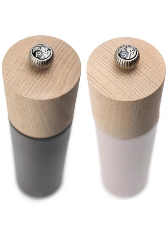 Best Sale Duo boreal Gifset boreal pepper and salt mills grey rock and petal rose 21 cm with its silicon funnel Salt|Salt & Pepper Mill Sets