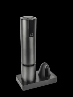 New Elis touch grey stainless steel electric corkscrew with rechargeable battery, 27cm Corkscrews