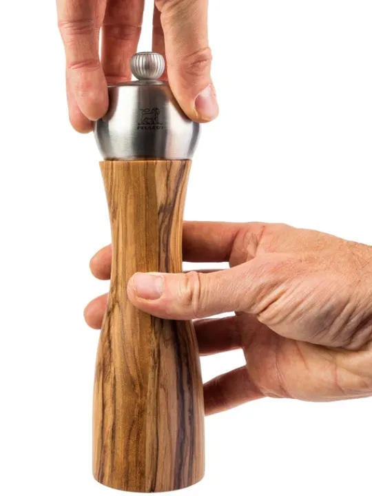 Clearance Fidji Manual pepper mill, olive wood and stainless steel, 20 cm Pepper|Pepper Mills
