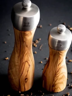 Cheap Fidji Manual pepper mill in olive wood and stainless steel, 15cm Pepper|Pepper Mills