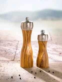 Best Sale Fidji Manual salt mill in olive wood and stainless steel 15 cm Salt|Salt Mills