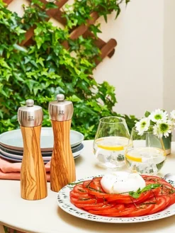 Best Sale Fidji Manual salt mill in olive wood and stainless steel 15 cm Salt|Salt Mills