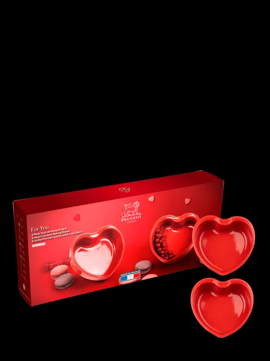 Outlet For you 2 individual ceramic heart dishes , 13,5 cm For Under £50|For The Dessert Maker