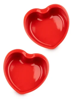 Outlet For you 2 individual ceramic heart dishes , 13,5 cm For Under £50|For The Dessert Maker