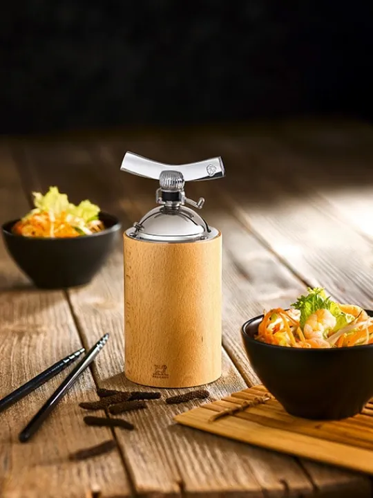 Hot Isen Wooden pepper mill for long peppers and large peppercorns, 16cm Pepper|Pepper Mills