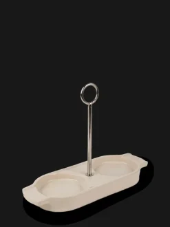 Cheap Linéa Ceramic tray for two mills, in ecru color Trays|Spice Mill Accessories