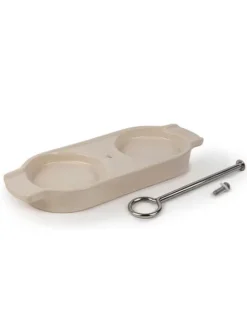 Cheap Linéa Ceramic tray for two mills, in ecru color Trays|Spice Mill Accessories