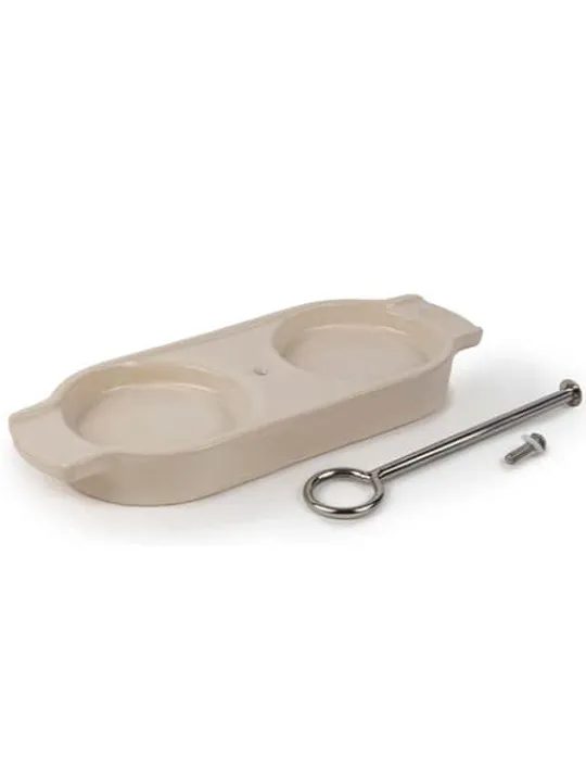 Cheap Linéa Ceramic tray for two mills, in ecru color Trays|Spice Mill Accessories