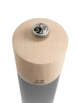 Flash Sale Line Manual salt mill in aluminium and wood, natural, 8,66in Salt|Salt Mills