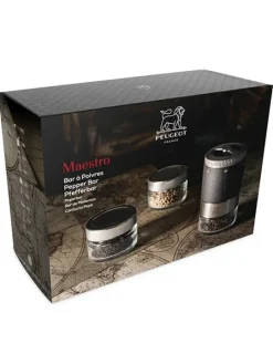 Hot Maestro Maestro gift box including u'select pepper mill in grey, 3 premium peppers, 3 interchangeable glass jars & marker pen For The Foodie|For The Host With The Most