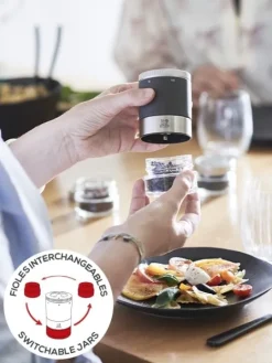 Hot Maestro Maestro gift box including u'select pepper mill in grey, 3 premium peppers, 3 interchangeable glass jars & marker pen For The Foodie|For The Host With The Most