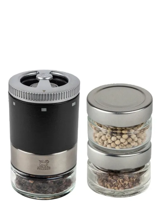 Shop Maestro Maestro u’select 11 cm pepper mill, with 3 premium peppers and 3 interchangeable reservoirs as a gift box Pepper|Pepper Mills