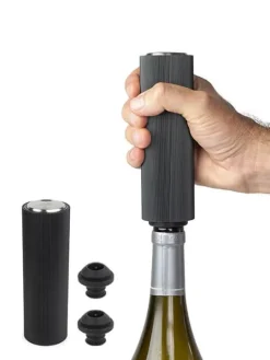 Outlet Master of wine Line reverse electric corkscrew and line preserve electric conservationpump in matte black finish as a gift box Wine And Champagne Accessories|Corkscrews