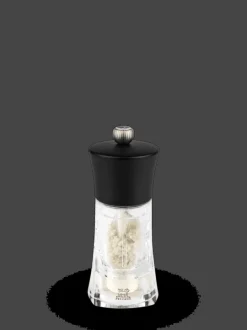 Best Oléron Manual wet salt mill in wood and acrylic, matte, 14 cm - 5,5in. Salt|Salt Mills