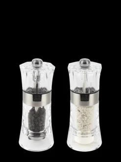 Online Oslo Duo of manual wet salt and pepper mills, acrylic, 14 cm Salt|Salt & Pepper Mill Sets