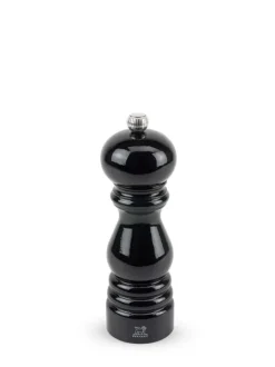Sale Paris Manual wooden pepper mill with a black lacquered finish, 18cm Pepper|Pepper Mills