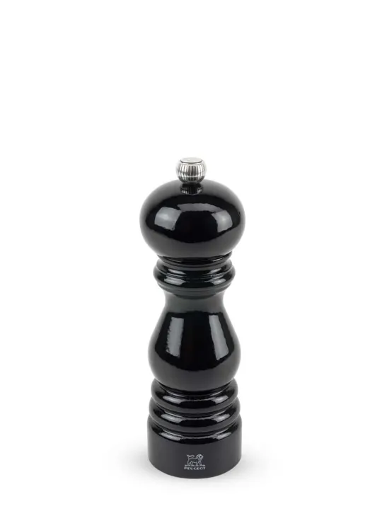 Sale Paris Manual wooden pepper mill with a black lacquered finish, 18cm Pepper|Pepper Mills