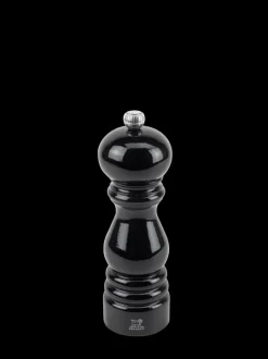 Sale Paris Manual wooden pepper mill with a black lacquered finish, 18cm Pepper|Pepper Mills