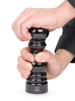 Sale Paris Manual wooden pepper mill with a black lacquered finish, 18cm Pepper|Pepper Mills