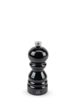 Outlet Paris Manual wooden pepper mill in black gloss, 12cm Pepper|Pepper Mills