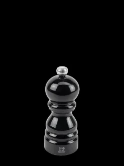 Outlet Paris Manual wooden pepper mill in black gloss, 12cm Pepper|Pepper Mills
