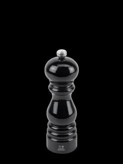 Outlet Paris Manual wooden salt mill with a black lacquered finish, 18cm Salt|Salt Mills