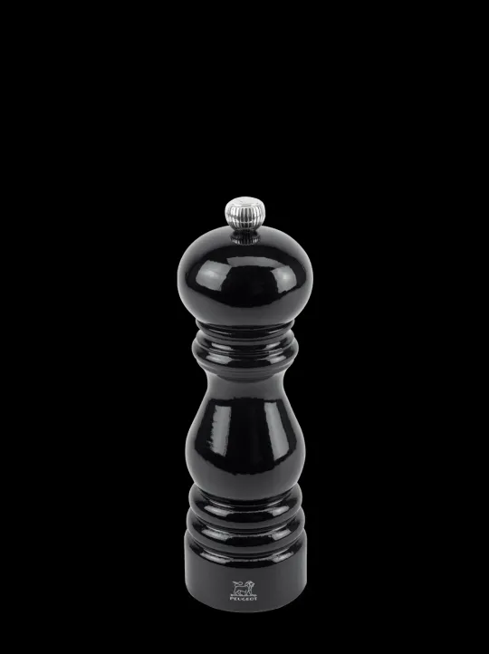 Outlet Paris Manual wooden salt mill with a black lacquered finish, 18cm Salt|Salt Mills