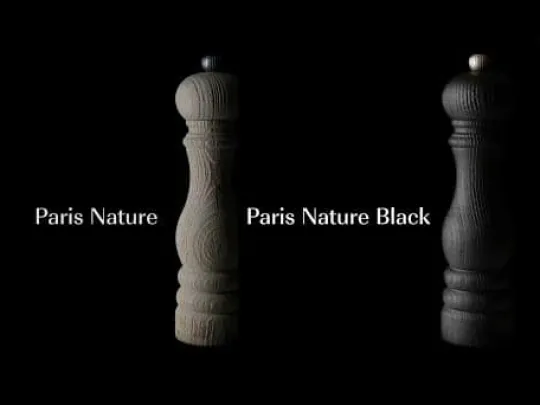 Sale Paris nature black Manual upcycled wooden pepper mill with a black finish, 12cm Pepper|Pepper Mills