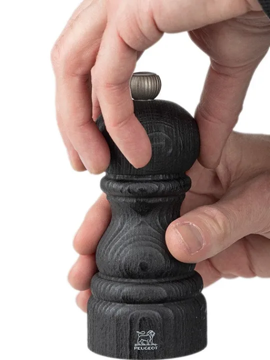 Flash Sale Paris nature black Manual upcycled wooden pepper mill in black, 22cm Pepper|Pepper Mills